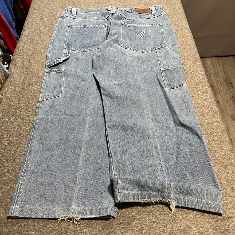 Rocawear Mens Baggy Carpenter Jeans Light Wash Blue Denim 38x28 Y2K Streetwear